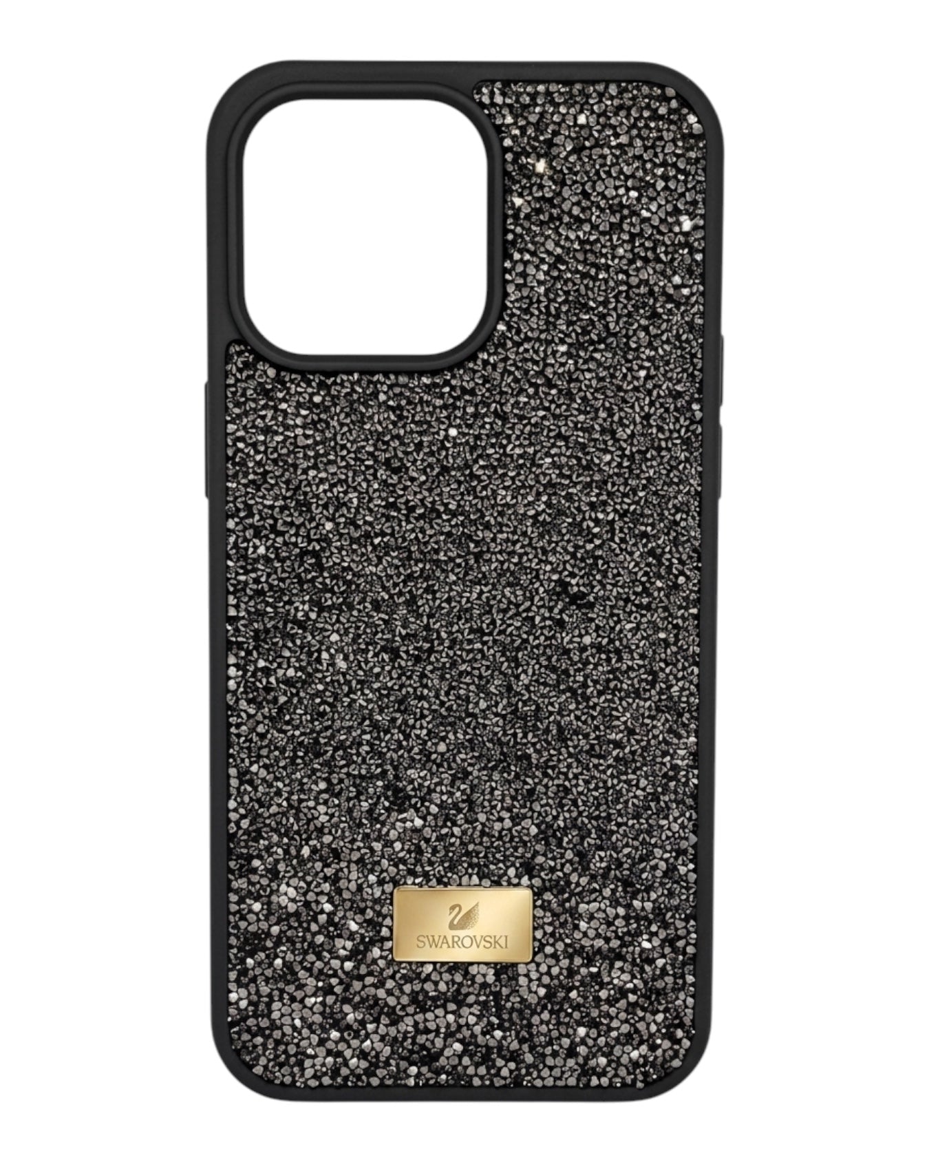 Funda Accesorios DLS para iPhone 11 con cristales plateados y logo dorado de Swarovski.