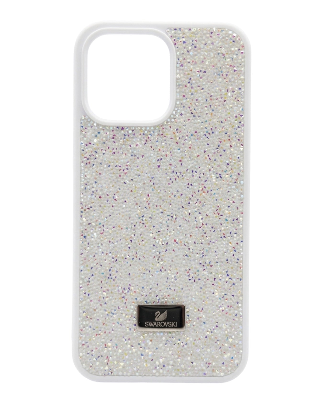 Funda Accesorios DLS para iPhone 11 con cristales de imitación estilo Swarovski, fondo blanco y protector de cámaras brillante.