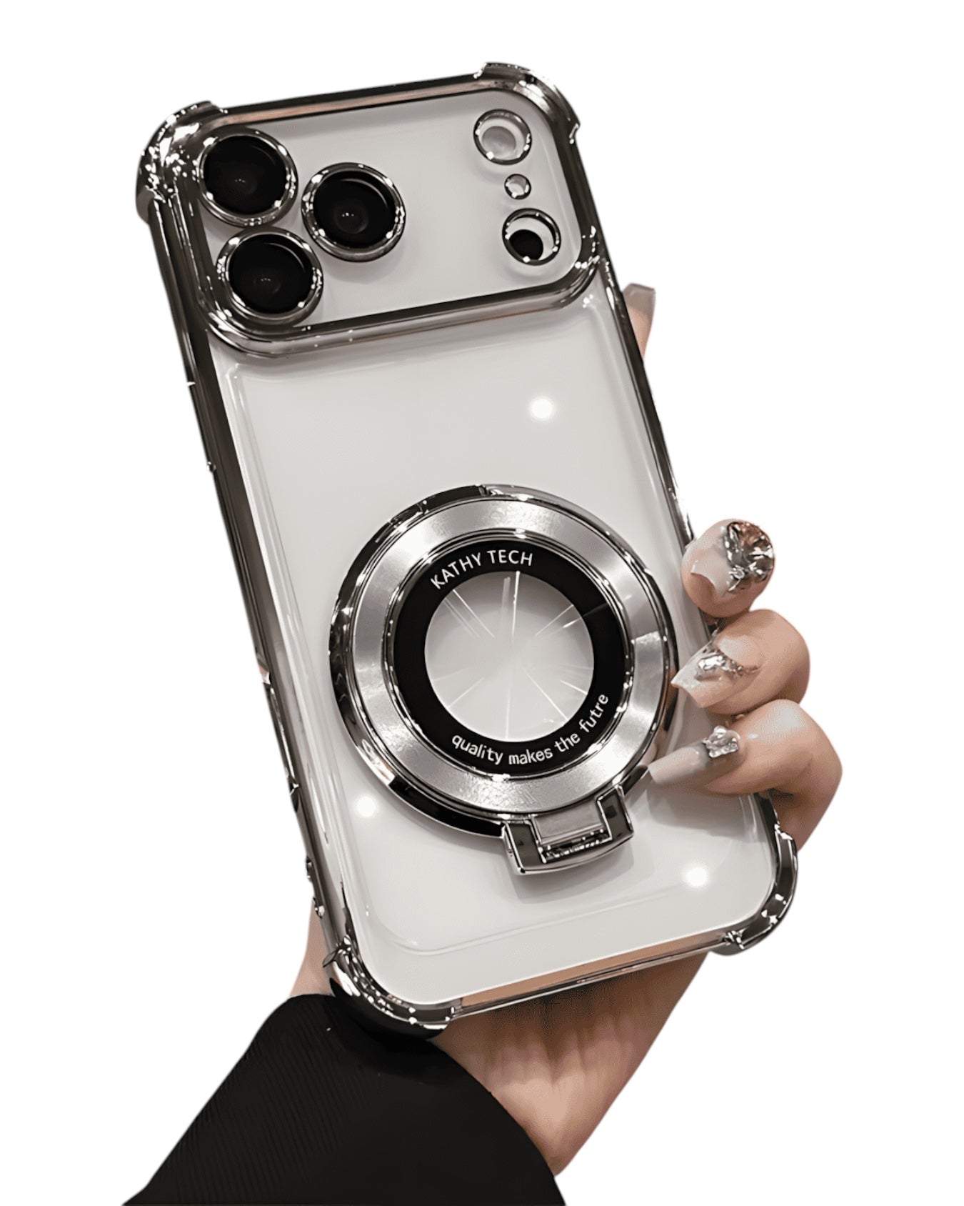 Funda Accesorios DLS para iPhone 17 Pro Max transparente con anillo magnético MagSafe y esquinas reforzadas antishock